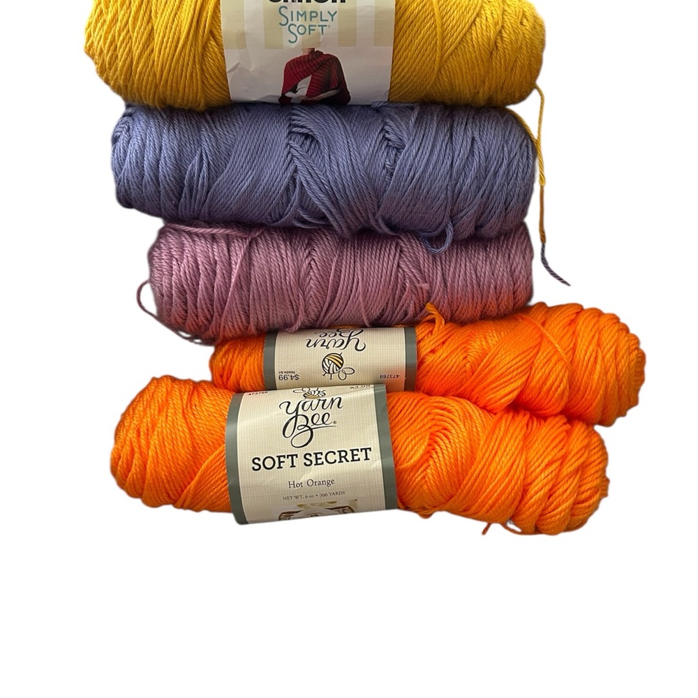 Colorful Yarn Bundle - Yellow, Purple, Pink, Orange